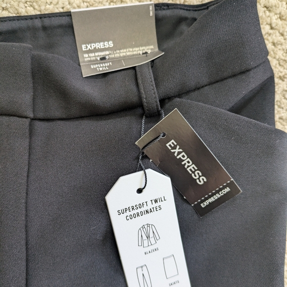 Express Skinny High Rise Super Soft Twill Pants Black Dress Pants Size 4 Long - Picture 4 of 9